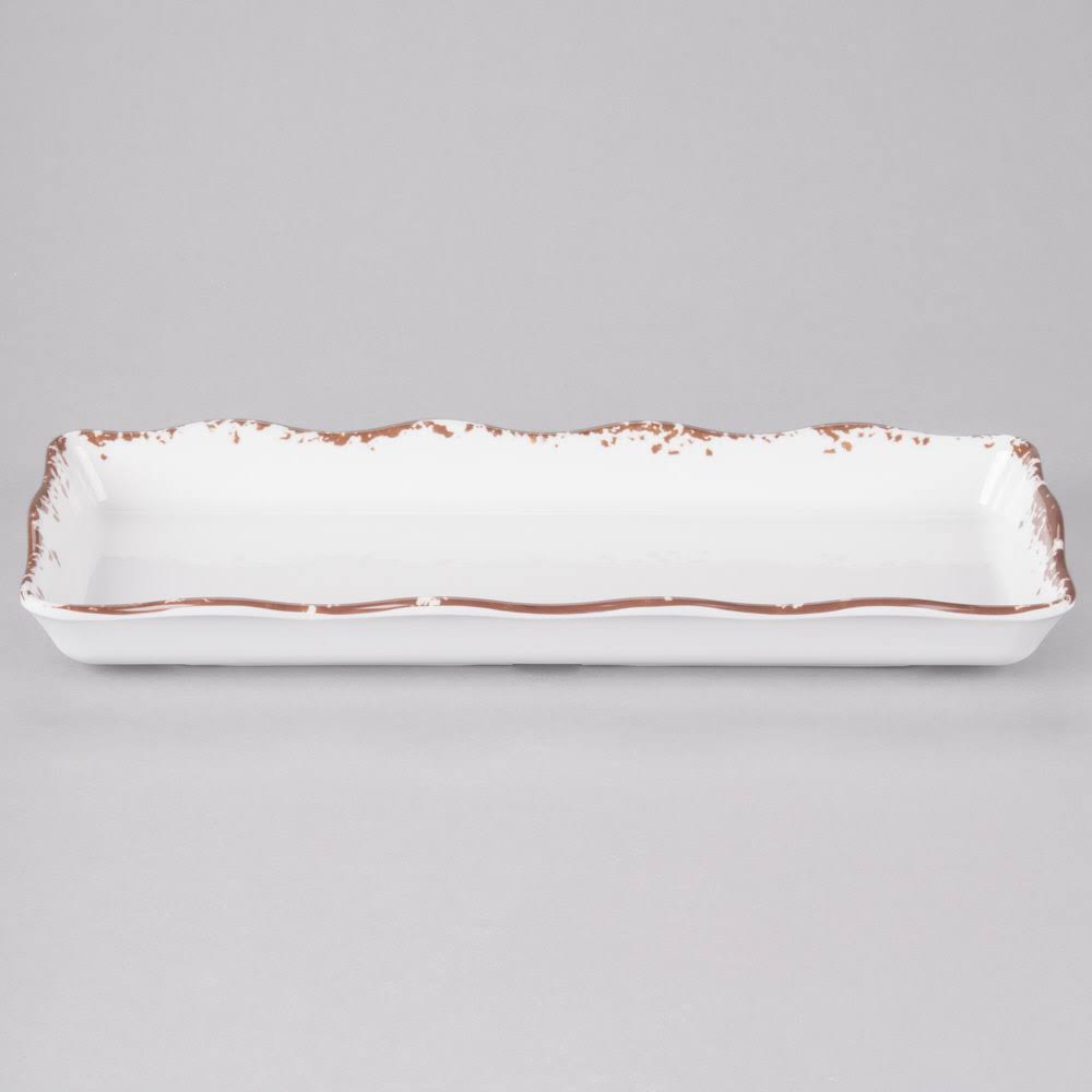 Tuscan Scalloped Melamine Rectangular Display Tray - 6/Pack C79419