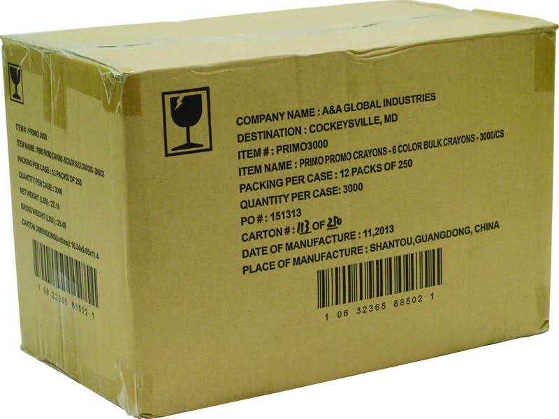 6 Asst Colors Crayons L29332