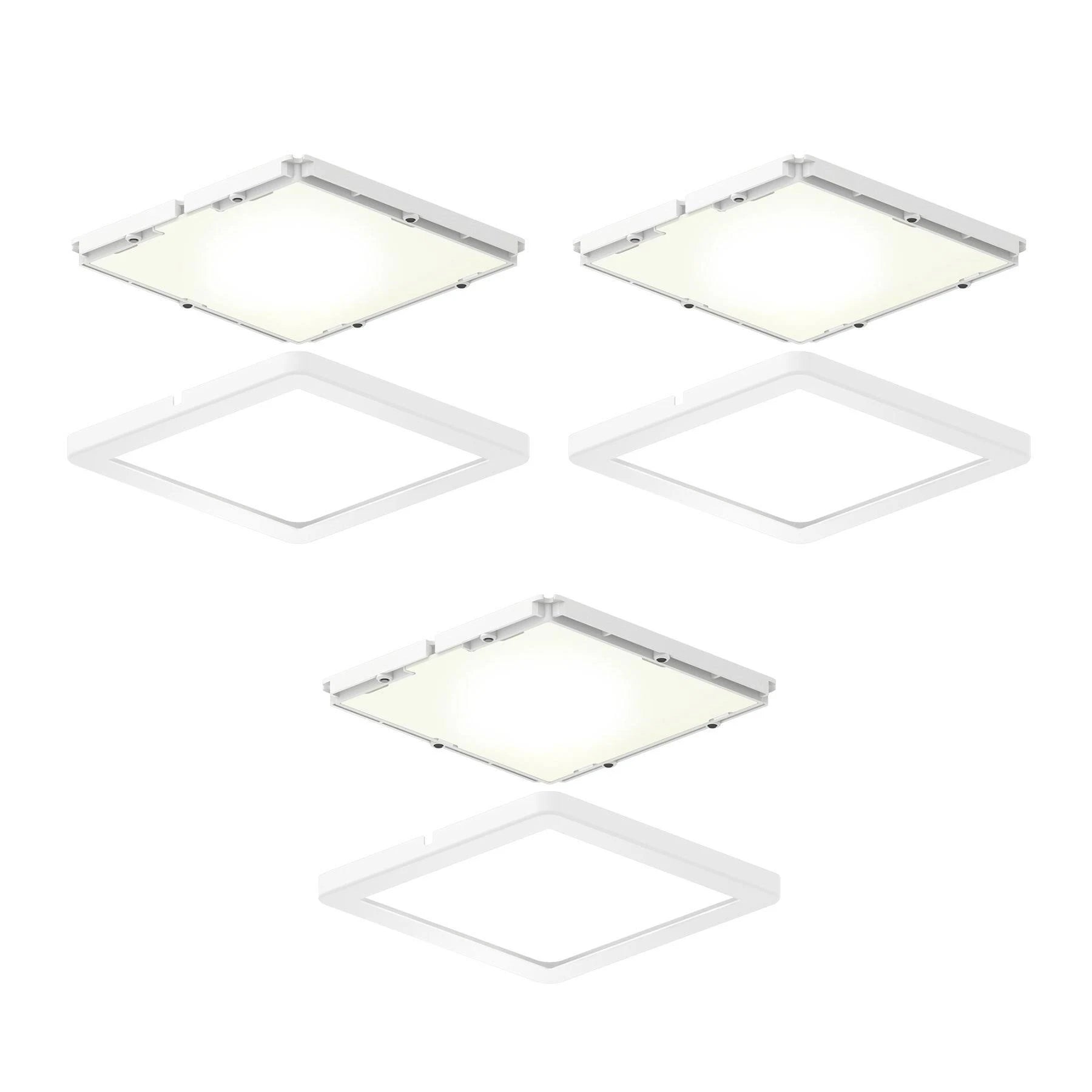 White Square Puck Light Kit/3 D5661