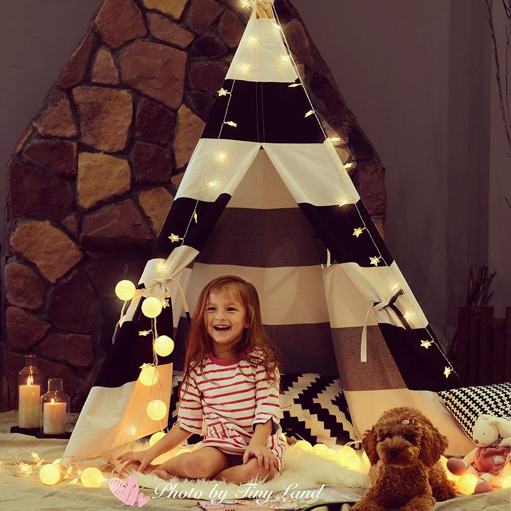 Canvas Foldable Teepee Play Tent for Kids Q99637