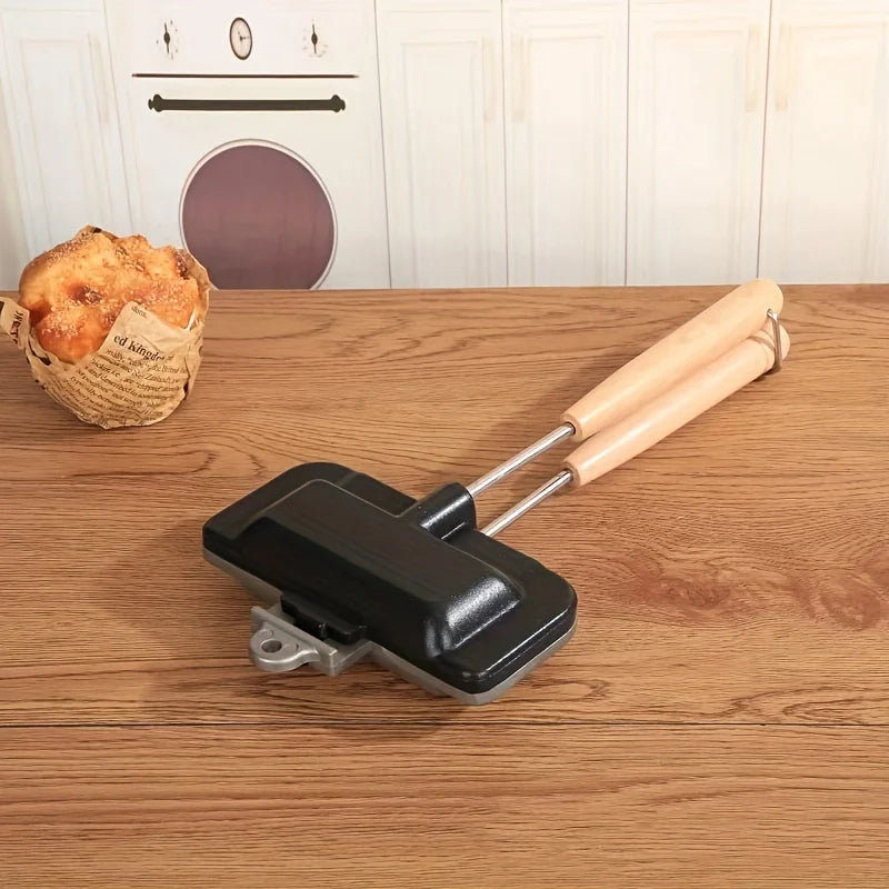 Non-Stick Dual-Sided Sandwich Waffle Maker Alloy Panini Grill I71395