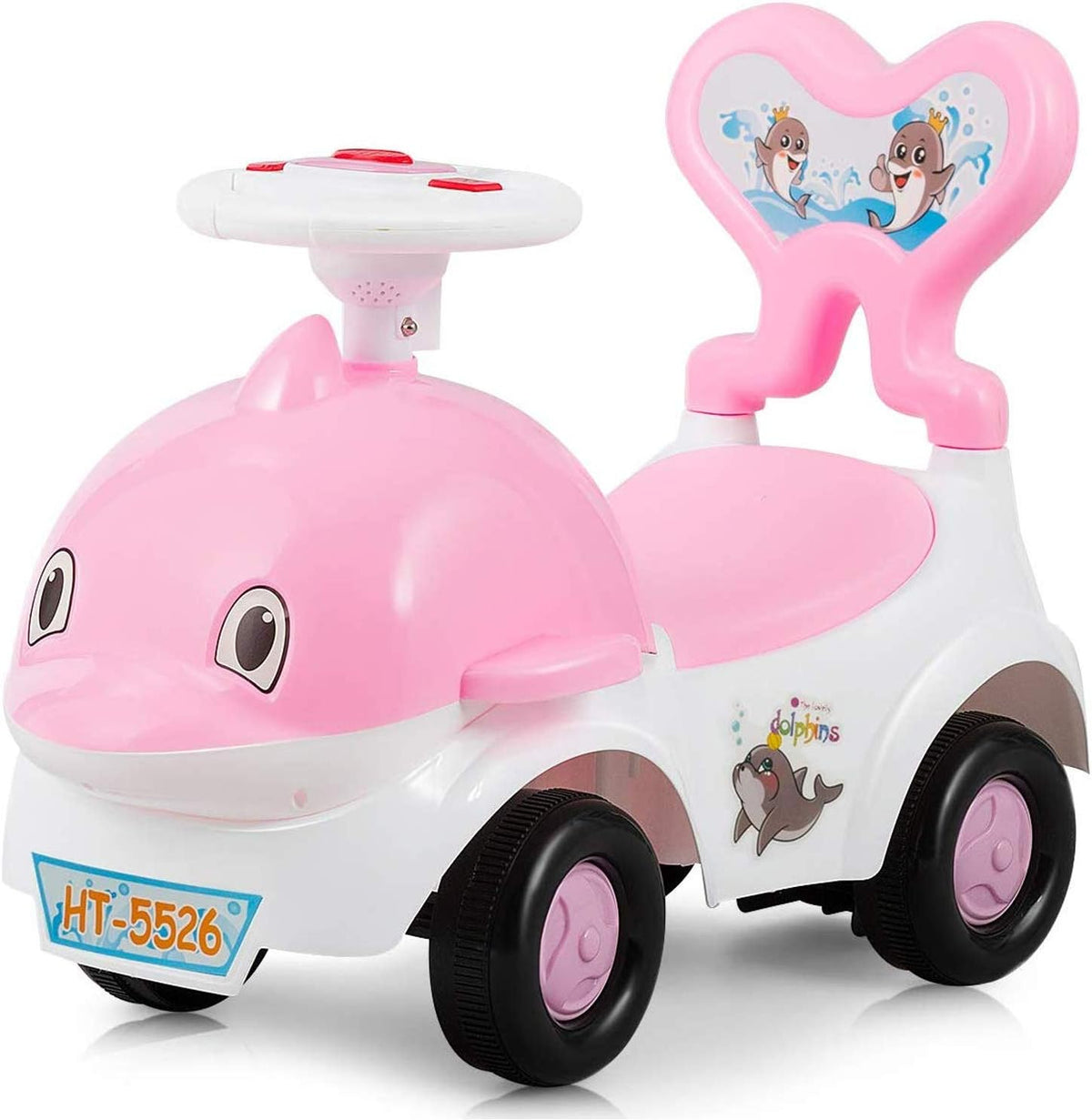 3-in-1 Baby Walker Ride On Toy Sliding Car Pushing Cart with Sound - Black/White Pack of 2 H96582