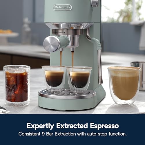Compact Espresso Machine with Milk Frother Wand, Stainless Steel B145222