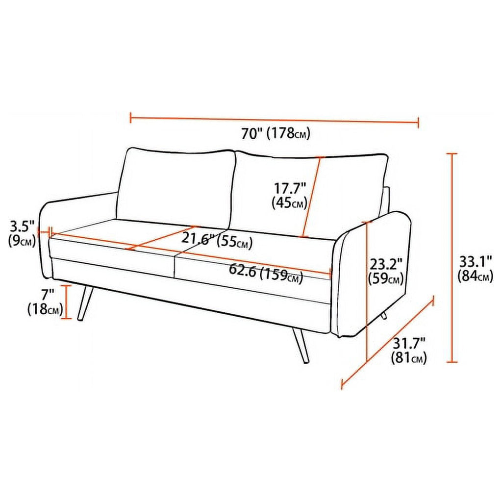 Teal Blue Fabric Sofa N8905