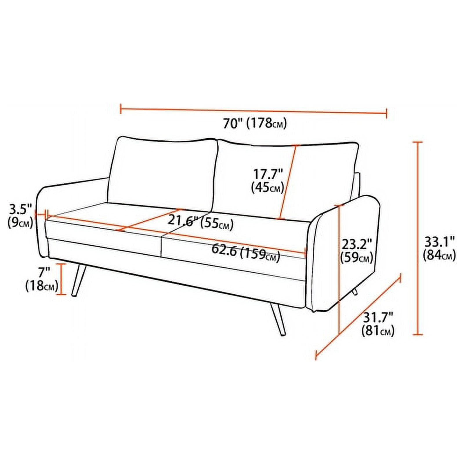 Teal Blue Fabric Sofa N8905