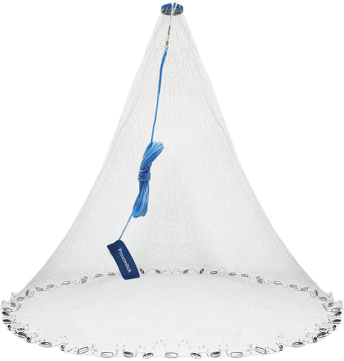 American Saltwater Fishing Cast Nets, 4Ft 6Ft 8Ft 10Ft 12Ft Radius, Stainless Steel Round Weights, 3/8 in Mesh Size E121646