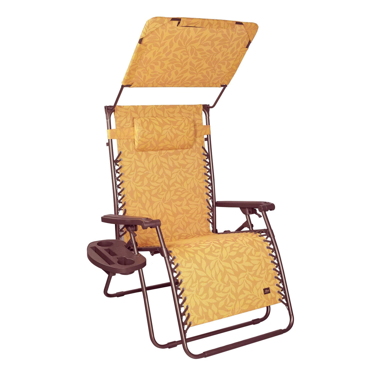 Amber Leaves Zero Gravity Chair with Canopy and Side Tray W62460