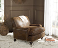 Brown Fully Upholstered Club Chair with Casters V749