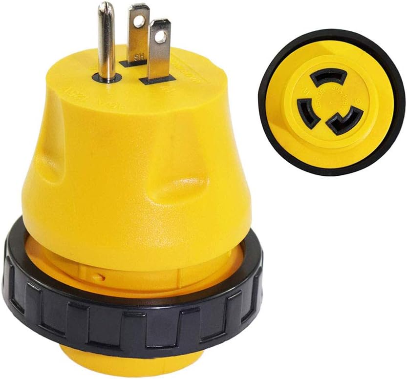 30A Male to 30Amp Female RV Electrical Converter Plug with Twist Locking 125V AC Power Cord Generator Cable Adapter S711