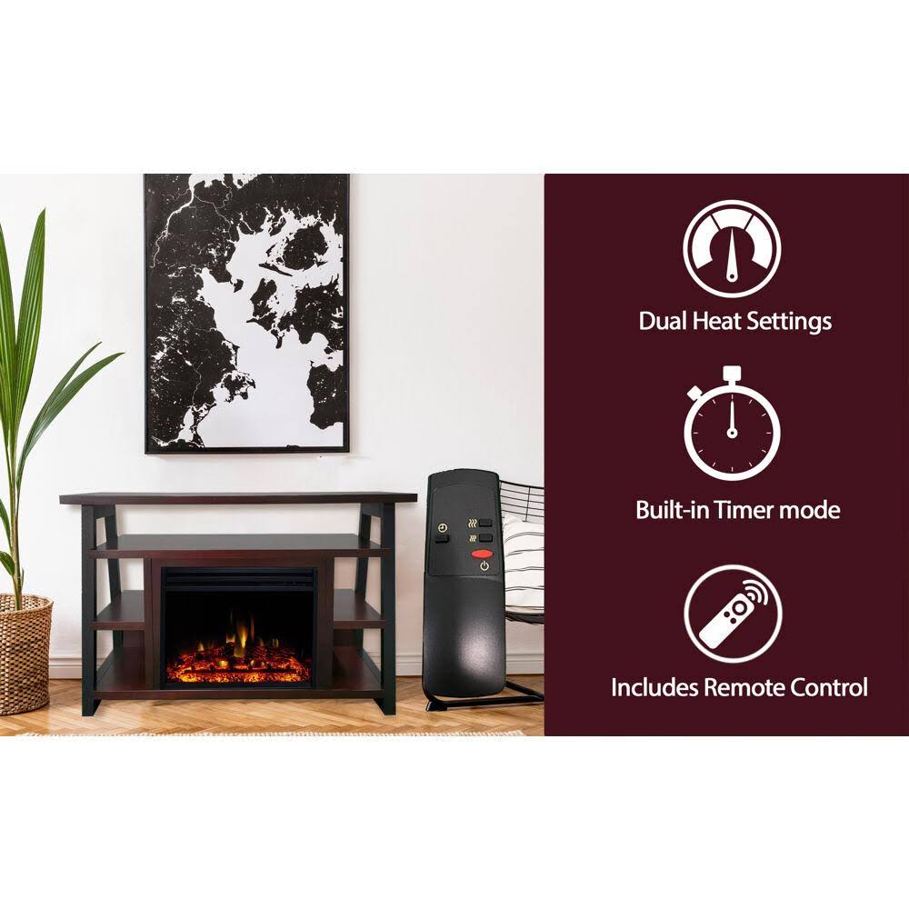 White Electric Fireplace Mantel N41558