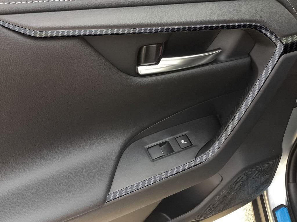 Interior Door Armrest Panel Cover Trim, Carbon Fiber Pattern S343
