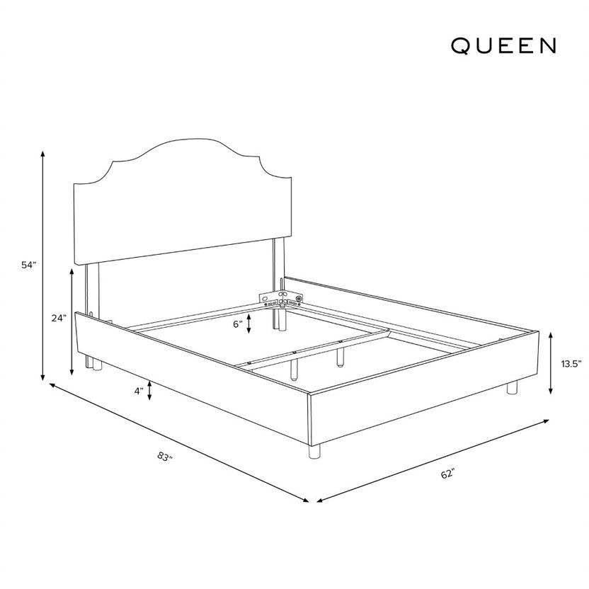 Queen Tufted Velvet White Bed B493