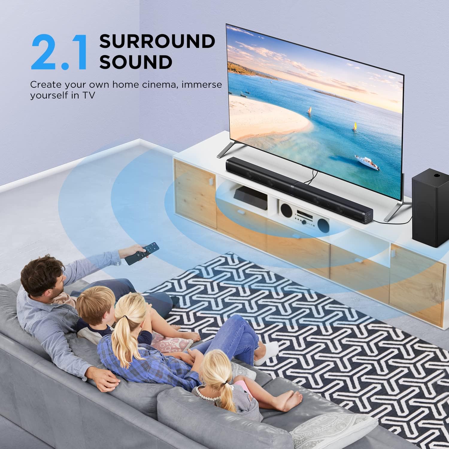 2.1 CH Ultra-Slim Sound Bar with Subwoofer M242962
