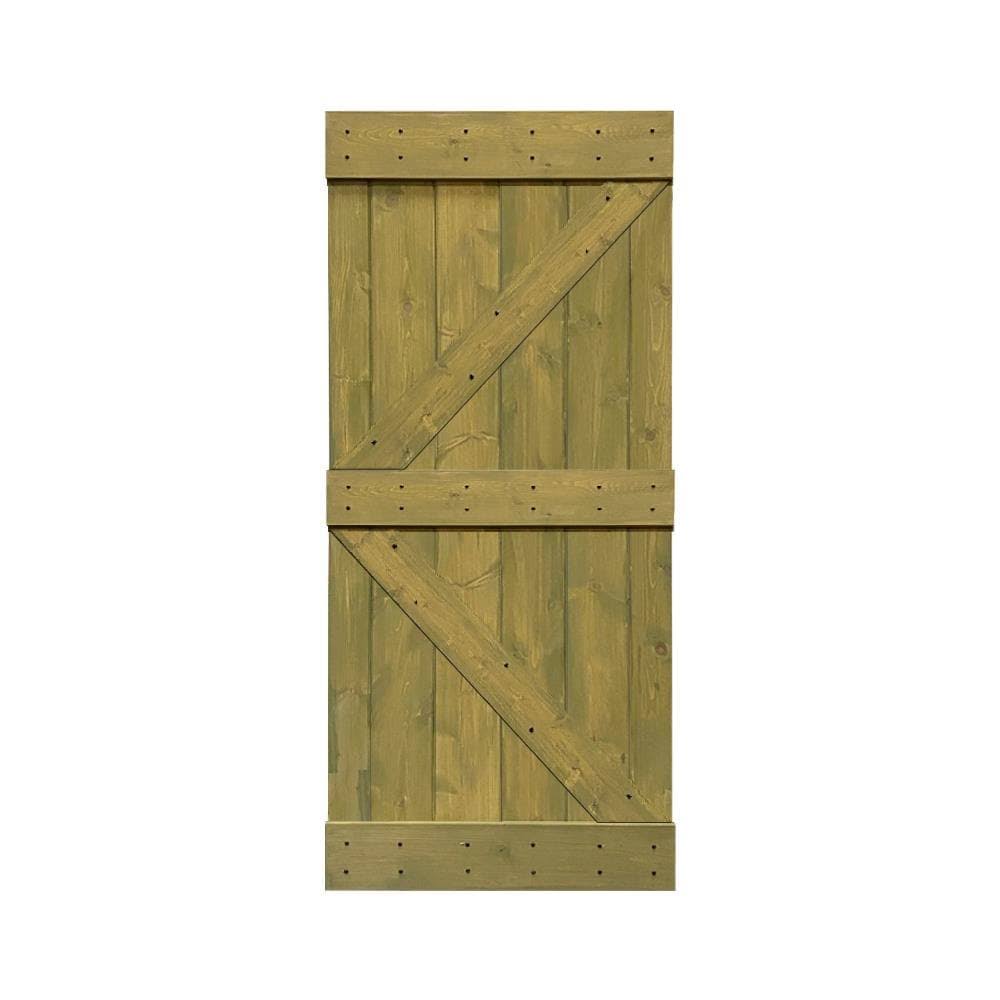 Jungle Green Stained Solid Pine Wood Interior Sliding Barn Door Slab J3713