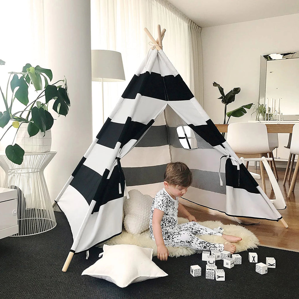 Canvas Foldable Teepee Play Tent for Kids Q99637