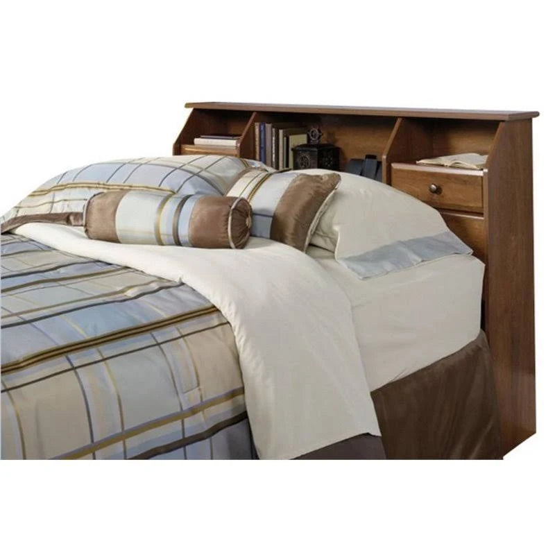 Oak Bookcase Headboard, Full/Queen L771