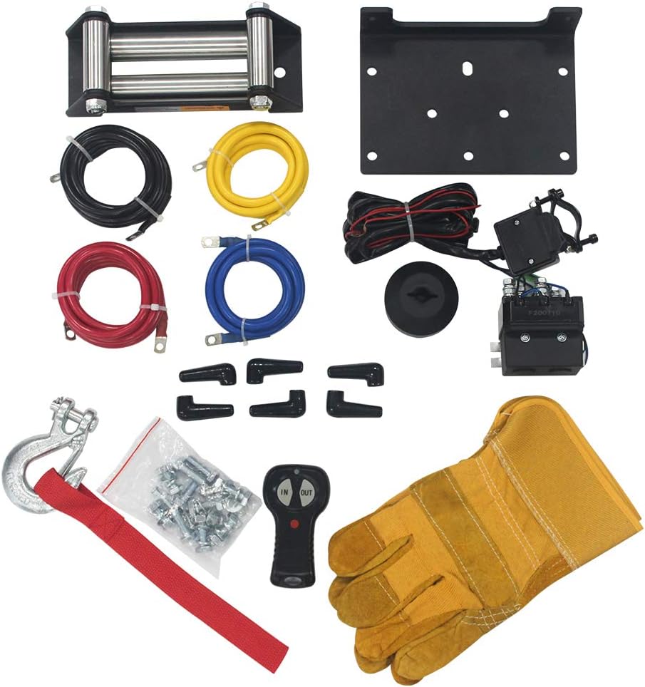5500 lb. 12V Electric Winch with Galvanized Steel Wire Rope and Wireless Remote Control G7090