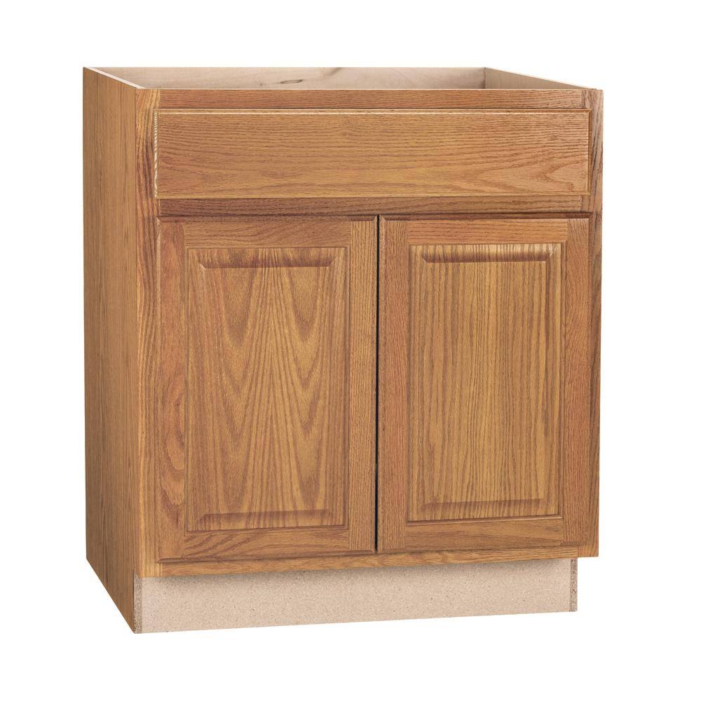 Medium Oak Assembled Sink Base Kitchen Cabinet Q788