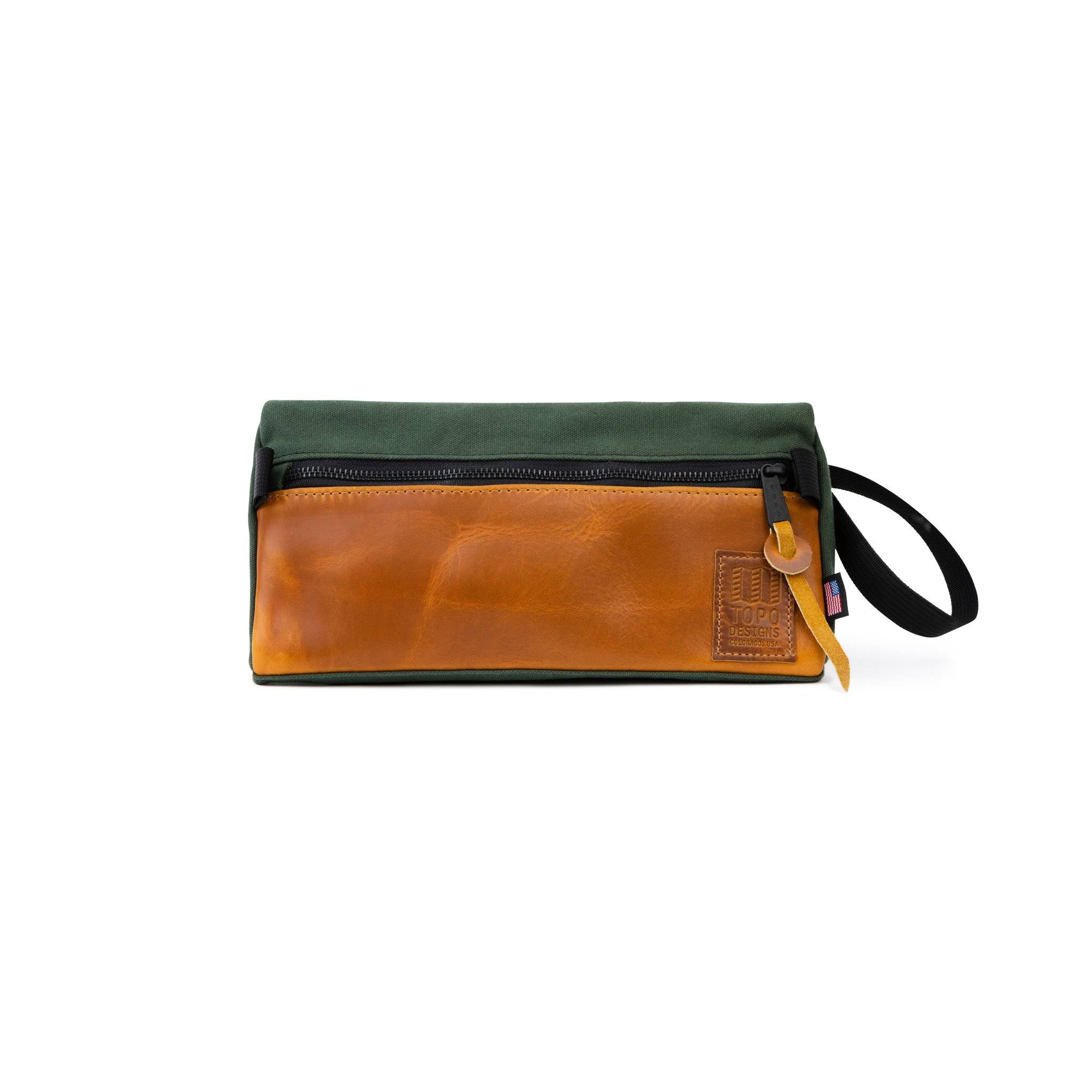 Black Canvas Dopp Kit with Black Leather P2256