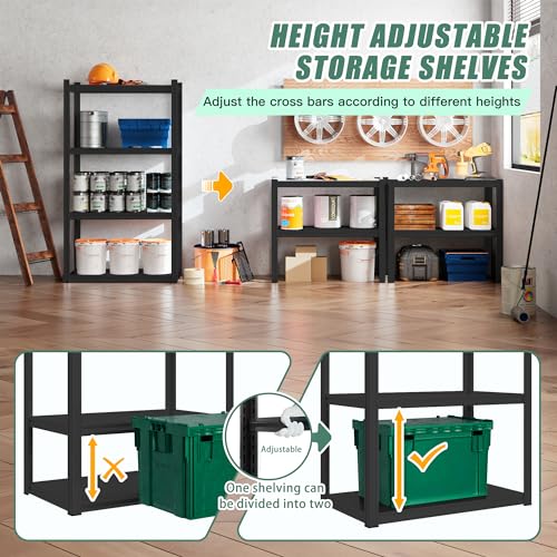 4 Tier Adjustable Metal Storage Shelves 13.7" D x 27.6" W x 57" H F33423