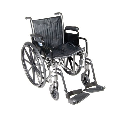 Silver Transport Wheelchair with Detachable Desk Arms and Elevating Leg Rests H4557