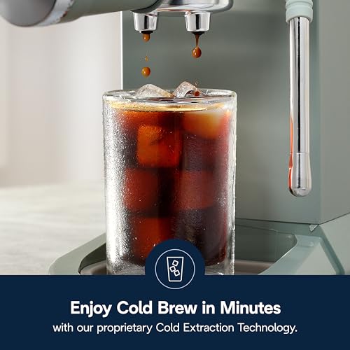 Compact Espresso Machine with Milk Frother Wand, Stainless Steel B145222
