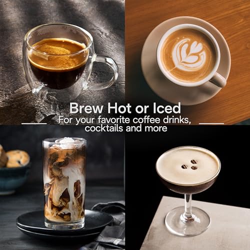 Compact Espresso Machine with Milk Frother Wand, Stainless Steel B145222