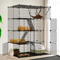 4-Tier Large Metal Wire Cat Cage Cat Hammock Cat Playpen Y184