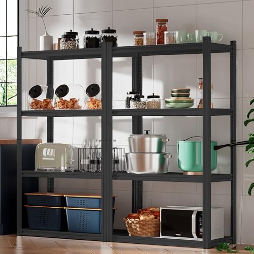 4 Tier Adjustable Metal Storage Shelves 13.7" D x 27.6" W x 57" H F33423