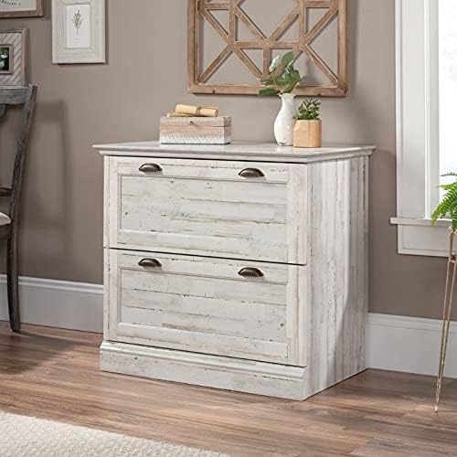 White Plank Finish Lateral File Cabinet D78275