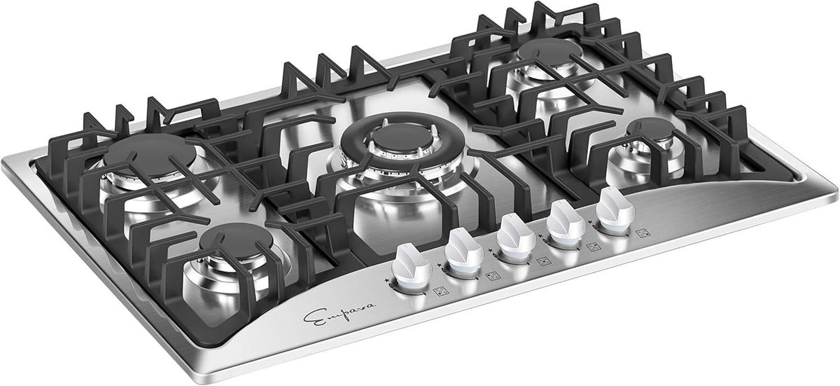 30" Stainless Steel Gas Stove Cooktop with 5 Burners J72346