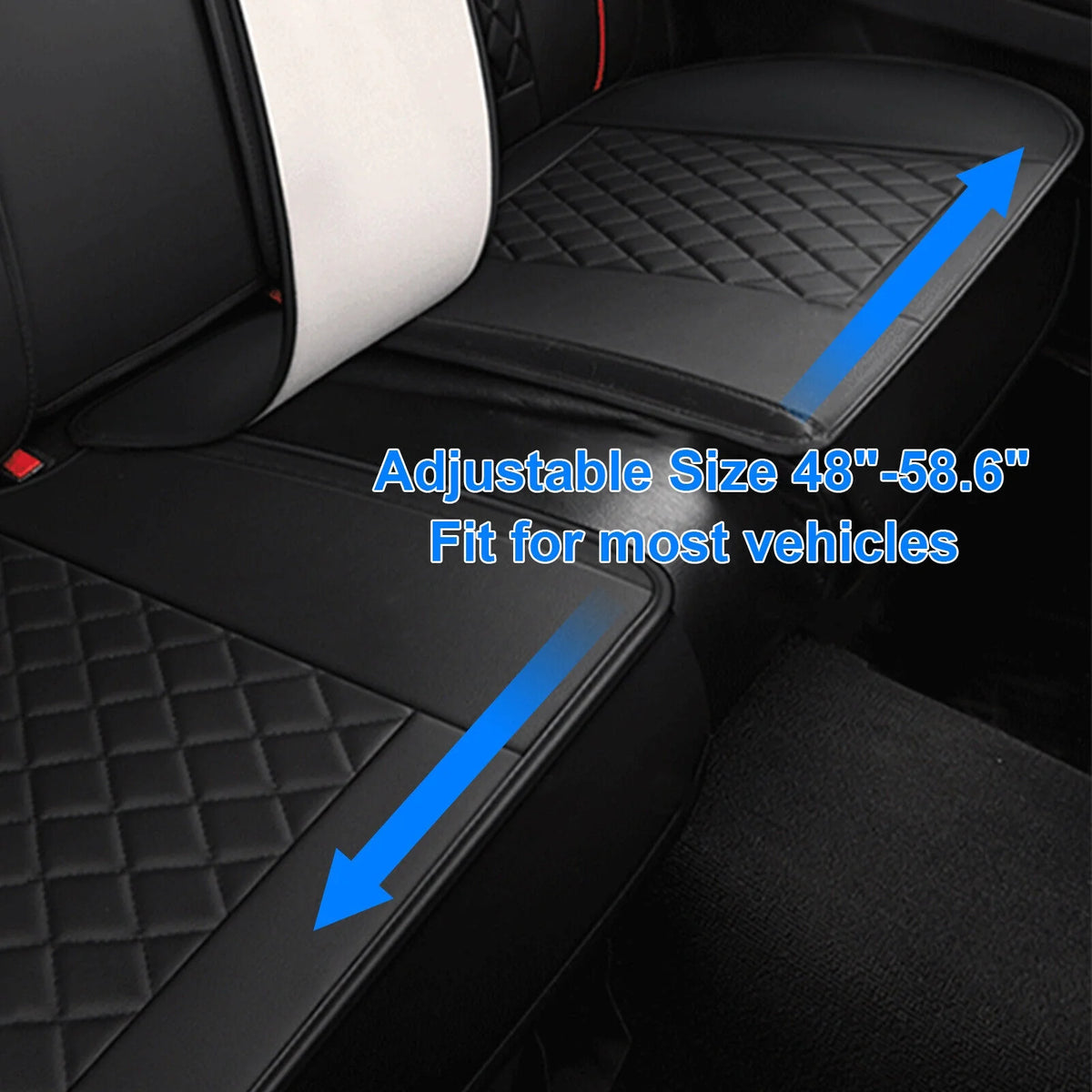 5 Seats PU Leather Car Seat Covers with 4 Pillows Black+Red G128