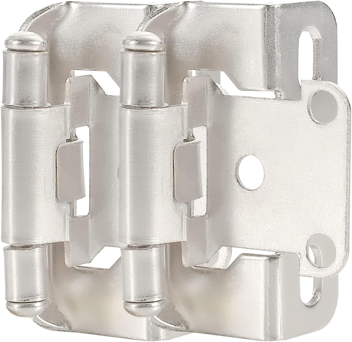 50 Pack 1/2" Self Closing Brushed Nickel Semi Wrap Cabinet Hinges Q52120