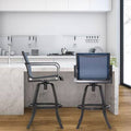 2pcs Outdoor Cast Aluminum Counter Height Swivel Bar Stools X681347