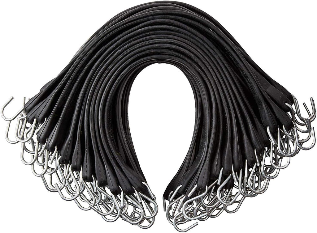 Pack of 25 41 inch Rubber Bungee Cords with Metal S Hooks D644