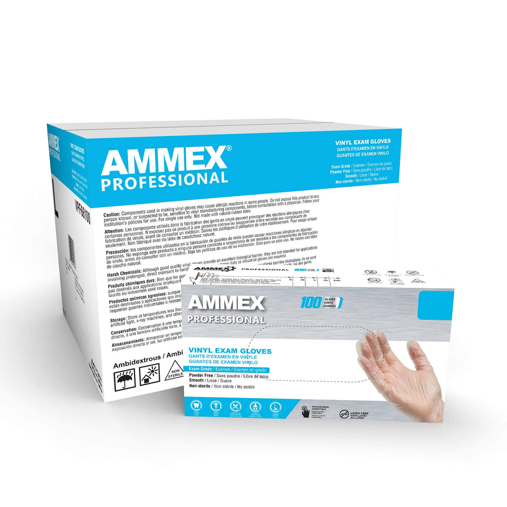 Clear Vinyl Exam Disposable Gloves (Case of 1000) Z8775