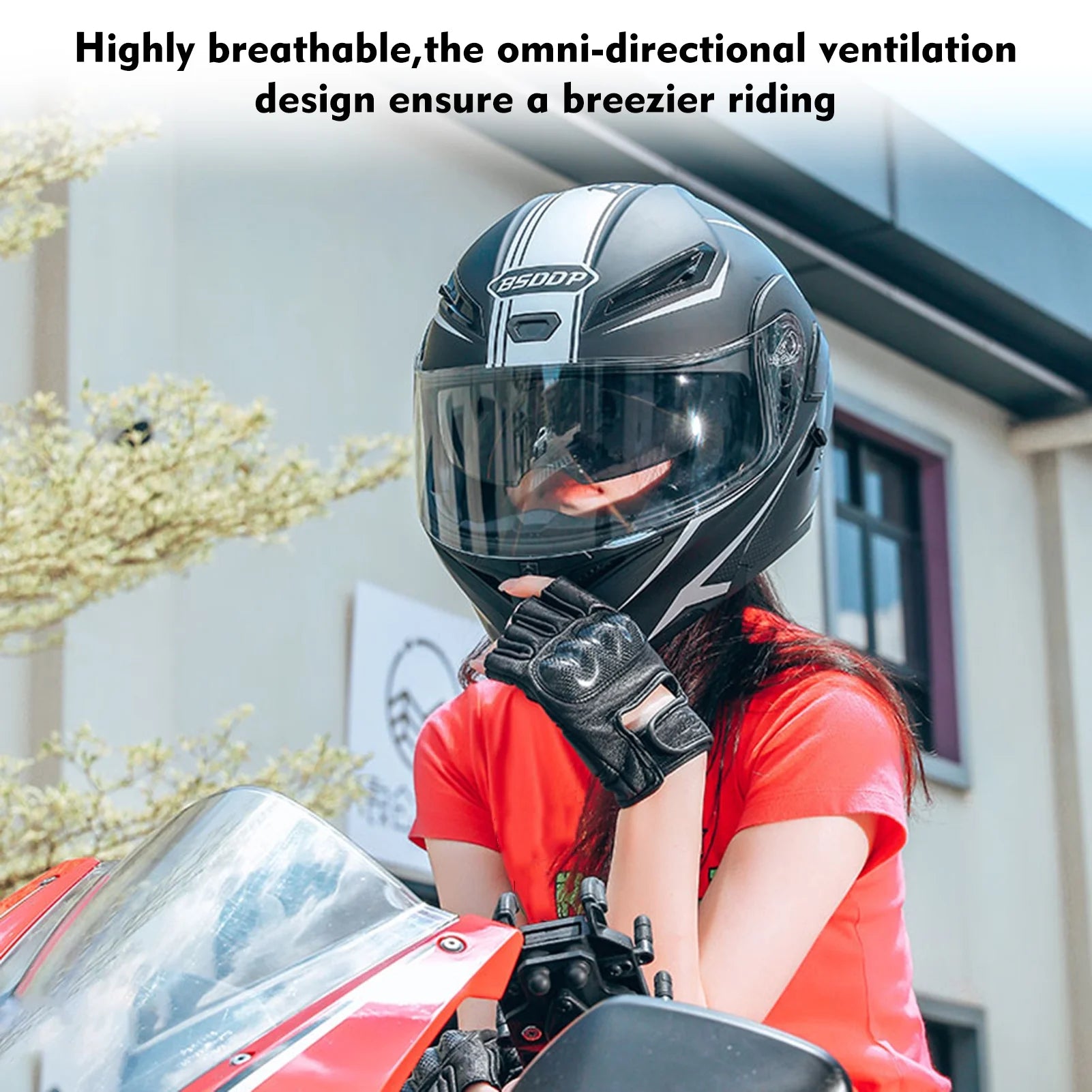 Motorcycle Dual Visor Flip up Full Face Helmet D79758