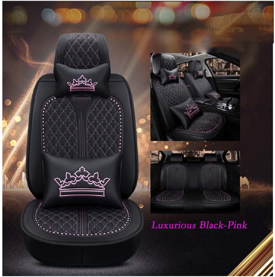 Black-Pink Car Seat Covers Full Set L366