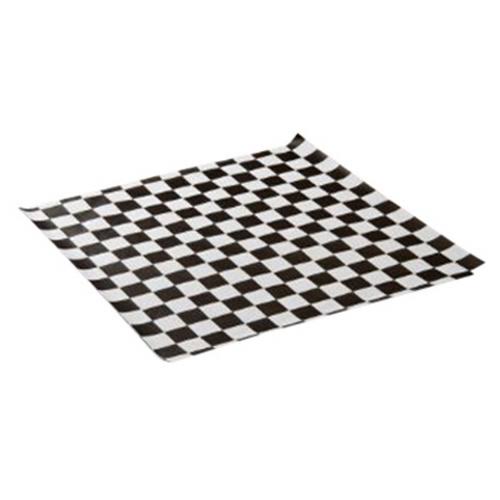 Black/White Checks Basket Liner Sheet, 1000/Pack K612031