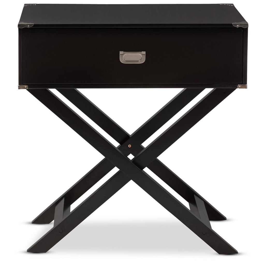 White 1-Drawer Wooden Bedside Table J2772