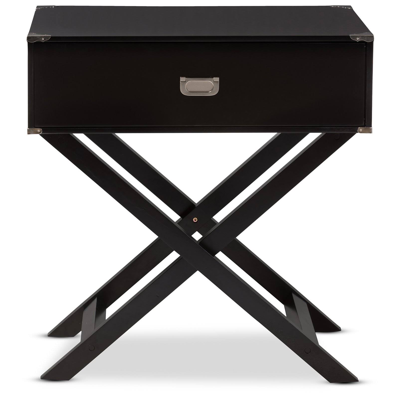 White 1-Drawer Wooden Bedside Table J2772