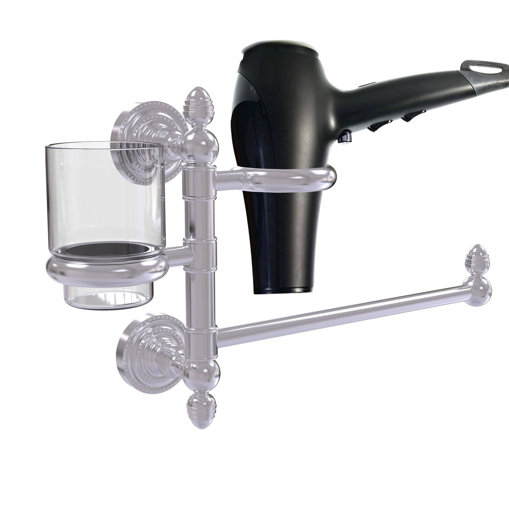 Satin Chrome Hair Dryer Holder and Organizer I268051