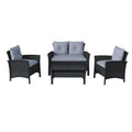 Black Rattan Wicker Patio 4pc Set W33342