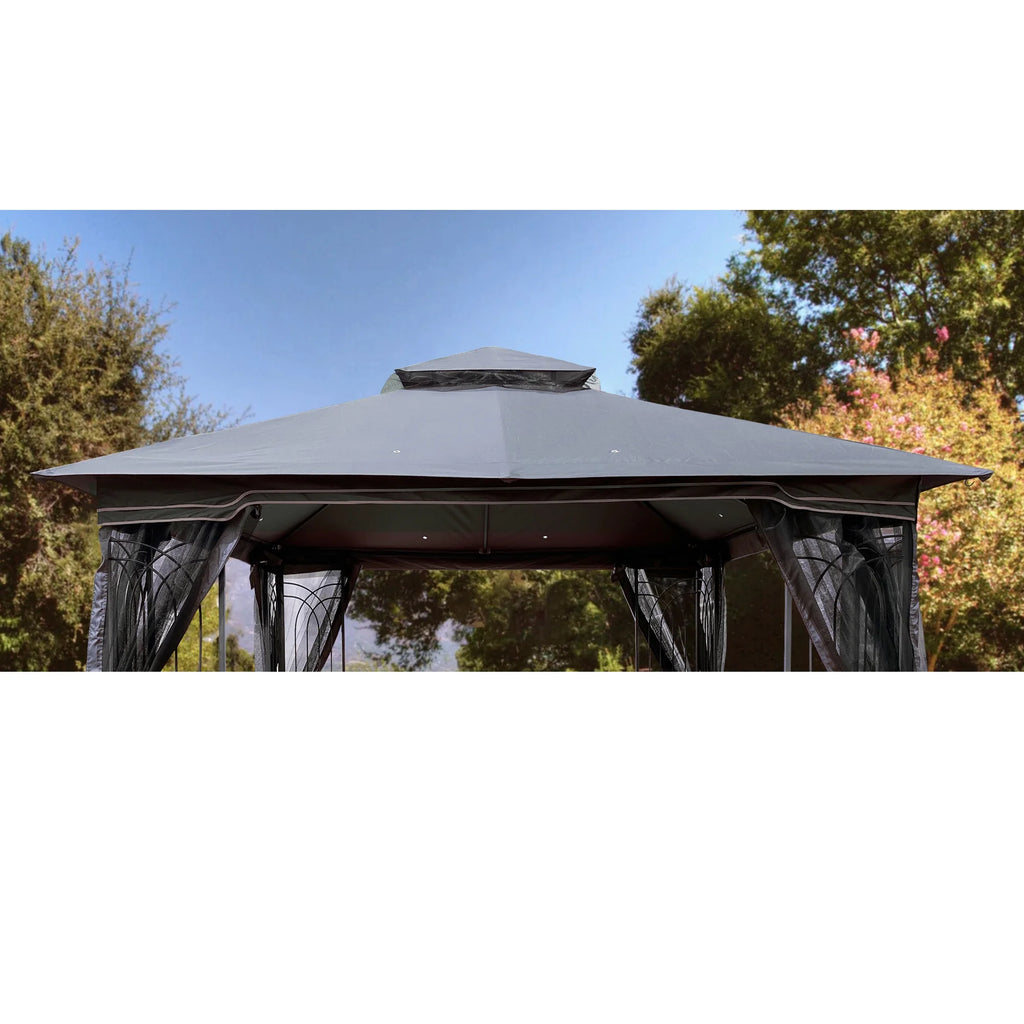 Gray Patio Gazebo Replacement Canopy Top Q7844