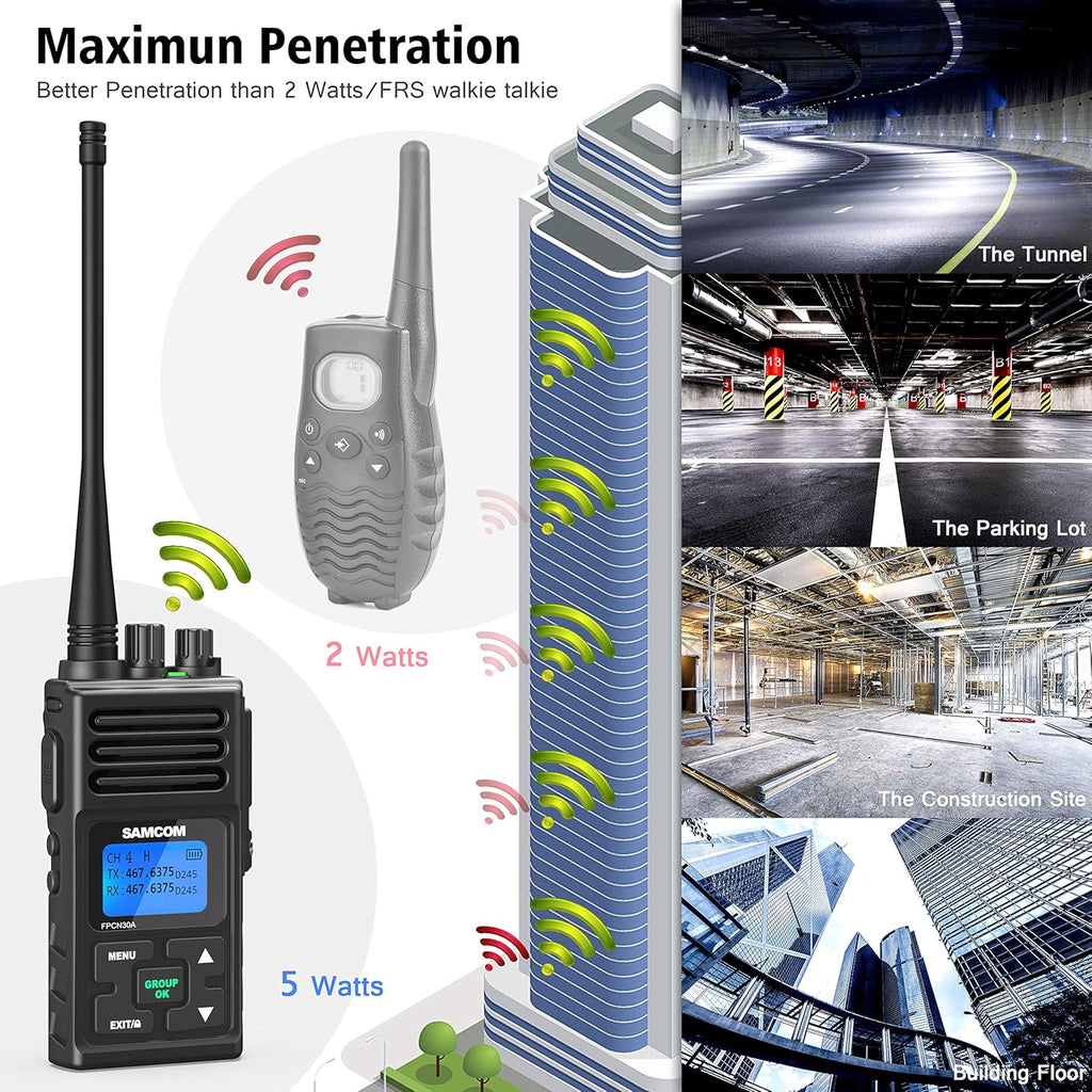 3 Packs UHF Two Way Radios Walkie Talkies 5 Watts P59898