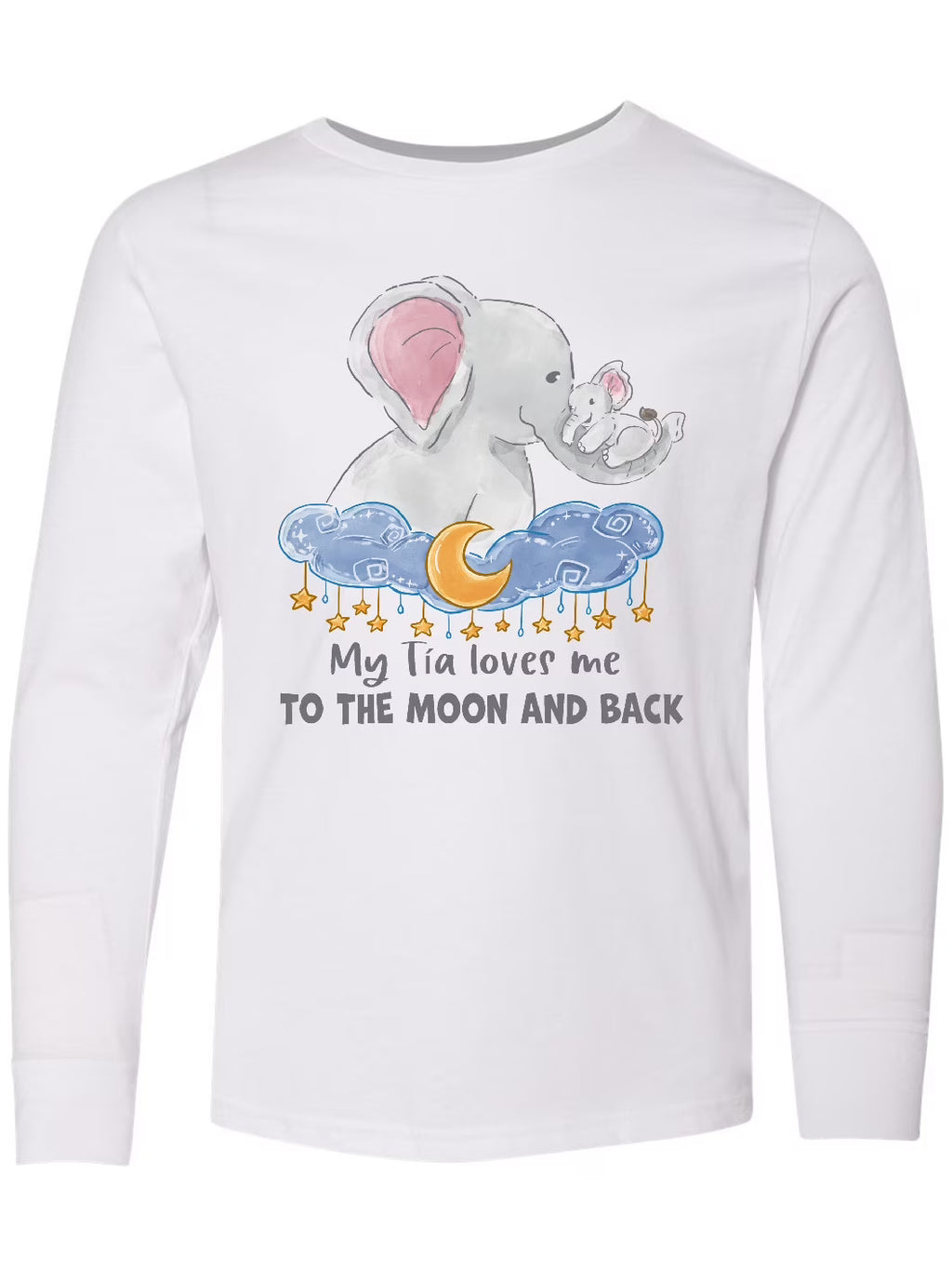 My Tia Loves me to the Moon and Back Elephant Family Long Sleeve Youth T-Shirt H3049