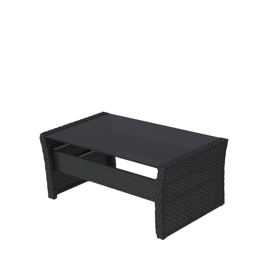 Black Rattan Wicker Patio 4pc Set W33342