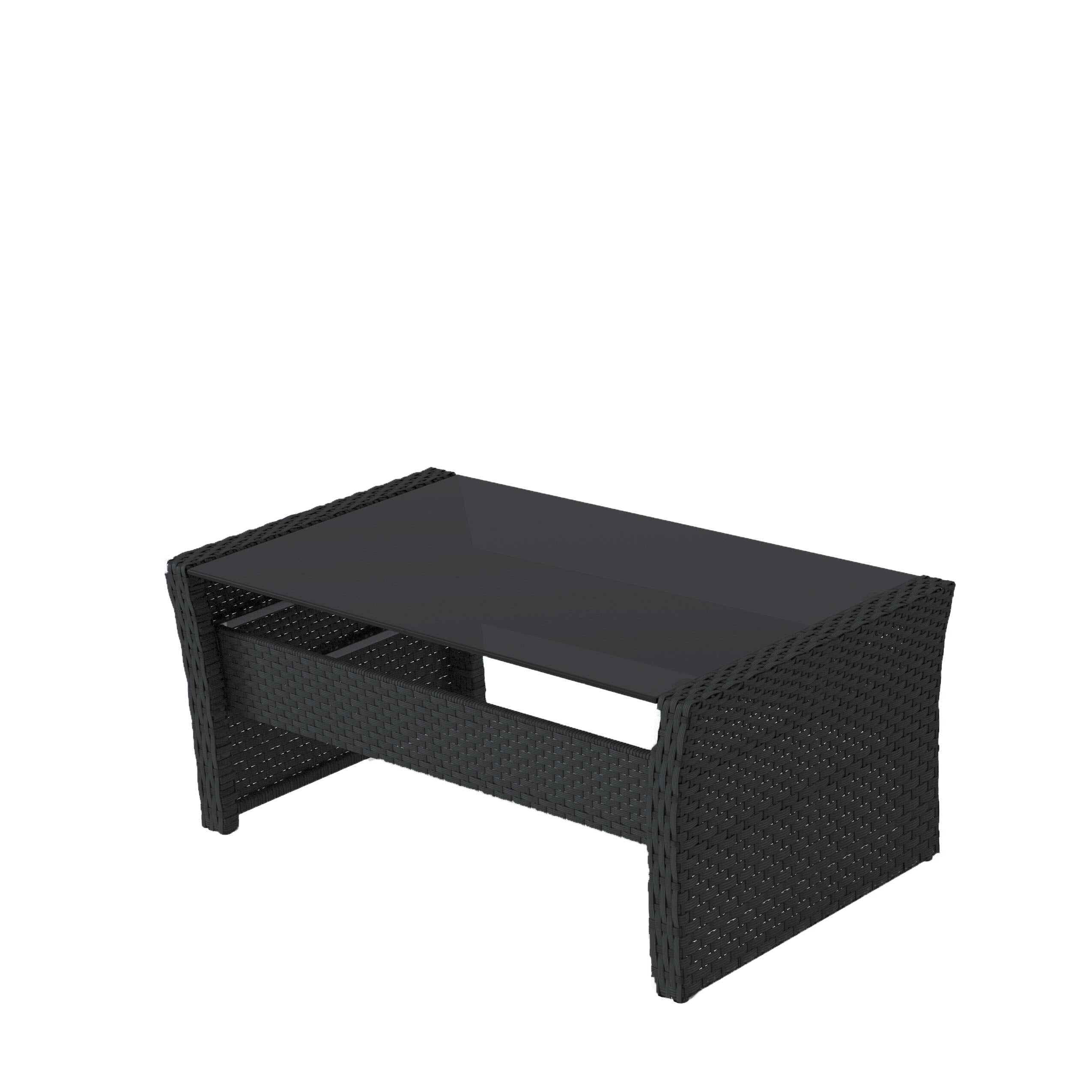 Black Rattan Wicker Patio 4pc Set W33342