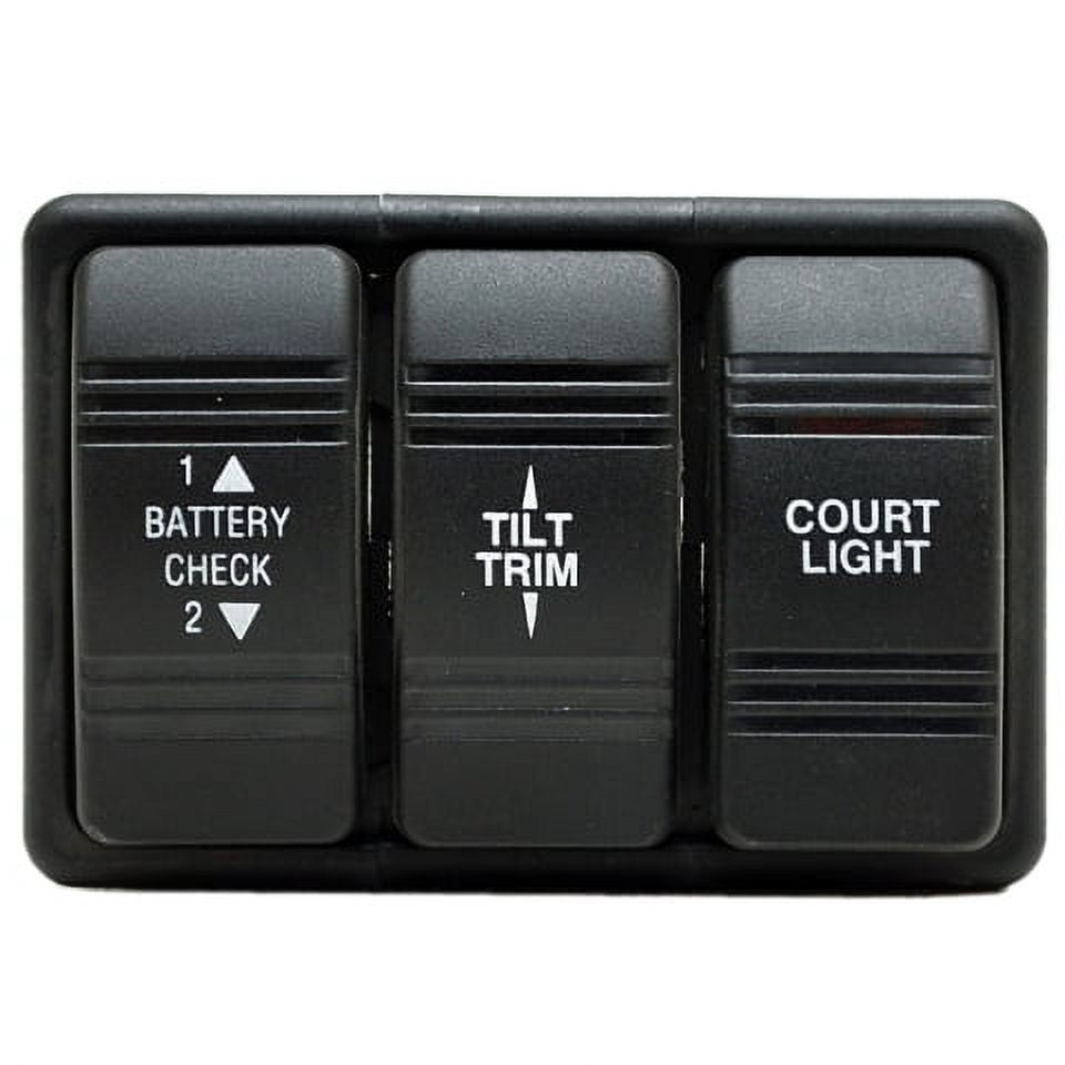 Boat Rocker Switch Assembly 3 3/8 x 2 1/4 Inch Black P832240