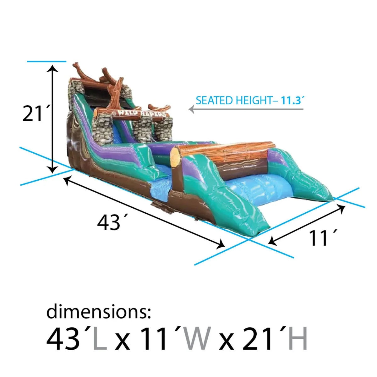 Inflatable Water Slide with Blower, 21' F204272